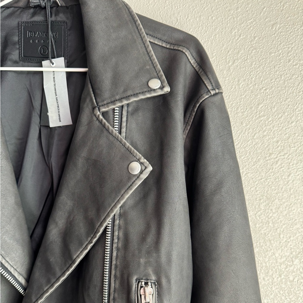 BLANK NYC Vegan Leather Moto Jacket with Belt - Picture 8 of 13